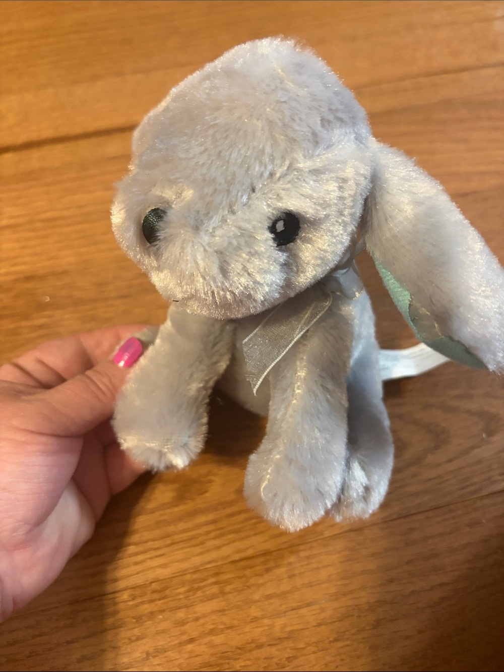 Plush Small Pet Bunny Soft Toy in Light Gray